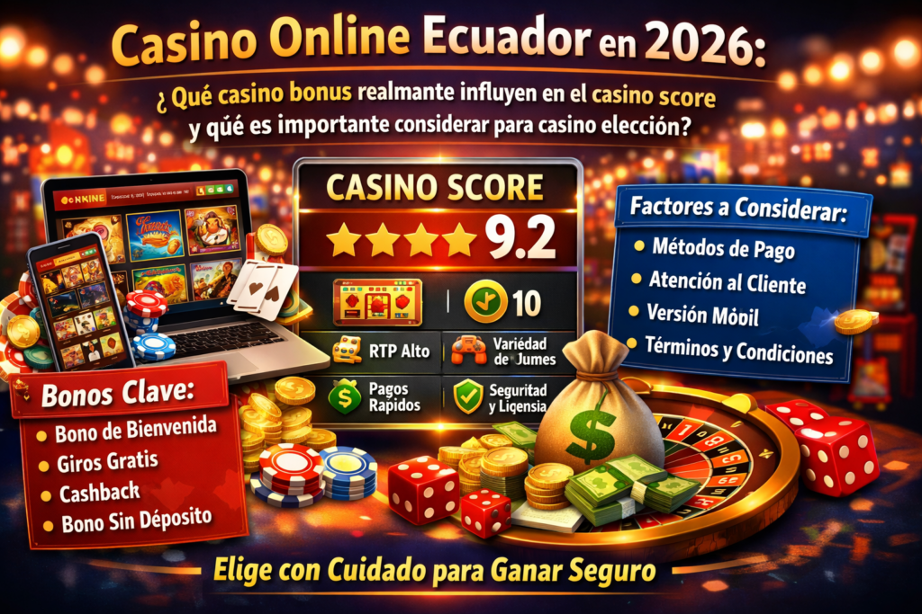 Casino Online Ecuador en 2026 qué casino bonus realmente influyen en el casino score y qué es importante considerar para casino elección